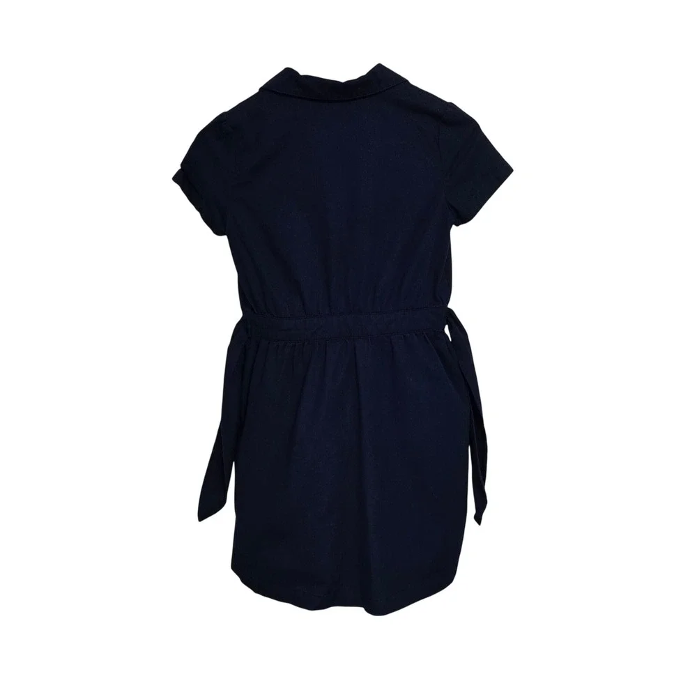Cat & Jack Girls Navy Blue School Uniform Short Sleeve Button Front Dress SZ 12